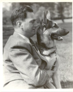 Buddy, the first of many seeing eye dogs, with Morris Frank.